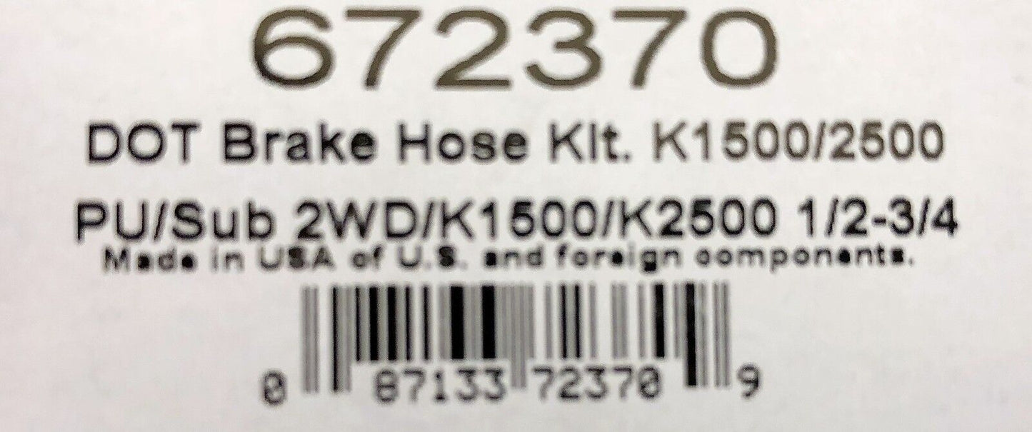 Russell 672370 Stainless Brake Hose Line Kit 1989-98 Chevy GMC K1500 K2500 4WD