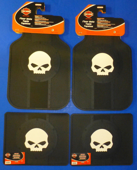 Harley Davidson Willie G Skull Front Rear Rubber Floor Mats Logo 4 Pcs Set Truck