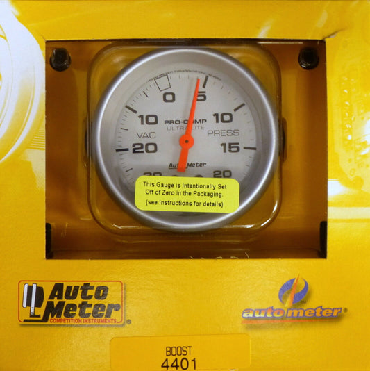 Auto Meter 4401 Ultra-Lite Vacuum Boost Mechanical Gauge 2 5/8 30 In.Hg/ 20 PSI