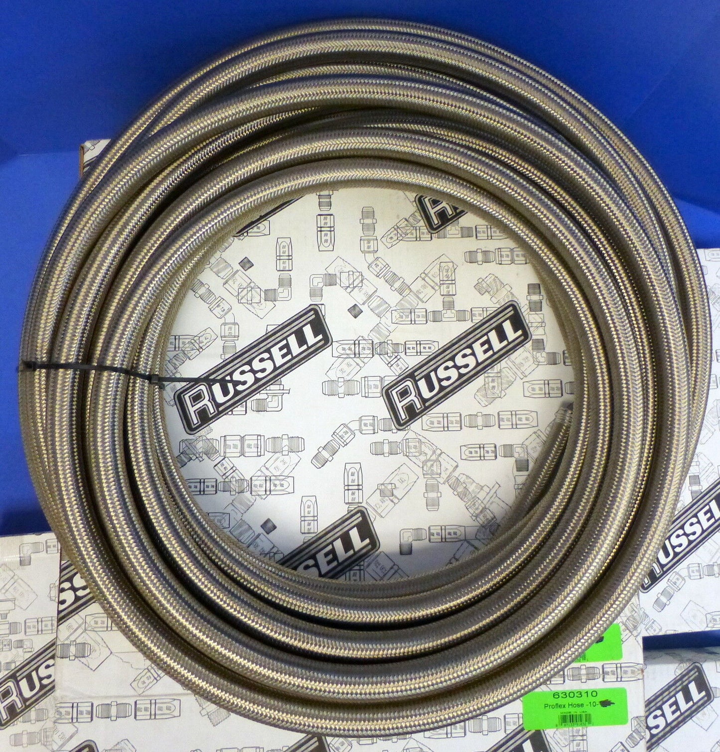 Russell 630310 ProFlex Braided Stainless Steel Hose -10 AN 50' Fuel Oil Gas Line