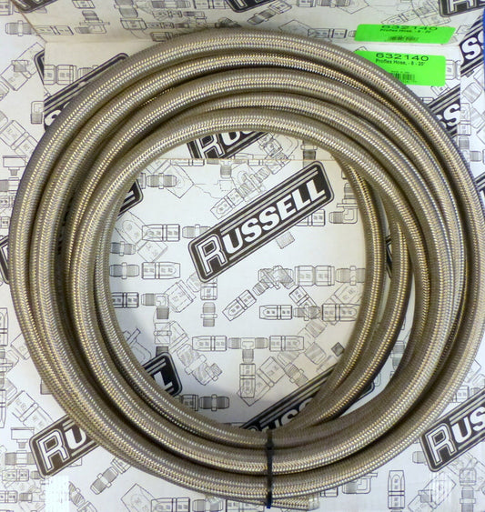 Russell 632140 ProFlex Braided Stainless Steel Hose - 8 AN 20' Fuel Oil Gas Line