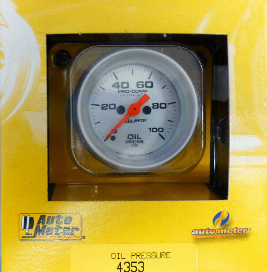 Auto Meter 4353 Ultra Lite Pro Comp Electric Oil pressure Gauge 0-100 PSI 2 1/16