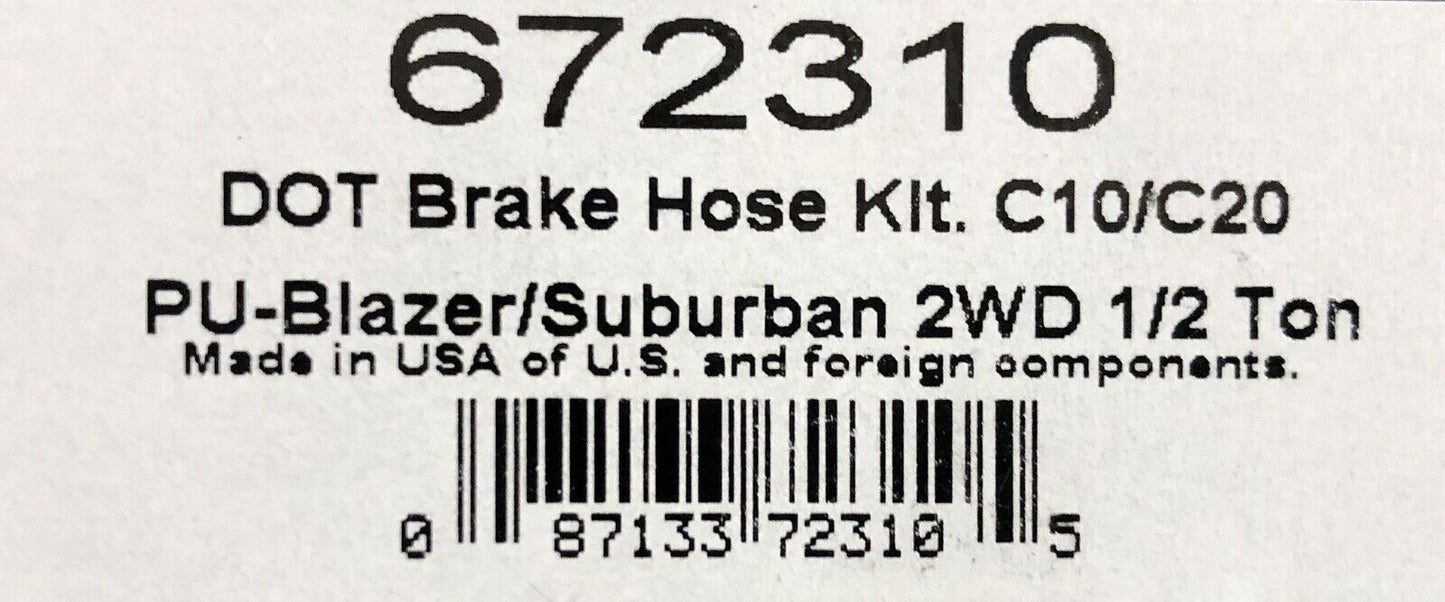 Russell 672310 Stainless Steel  Brake Hose Kit Chevy GMC C10 C20 1979-87 2WD