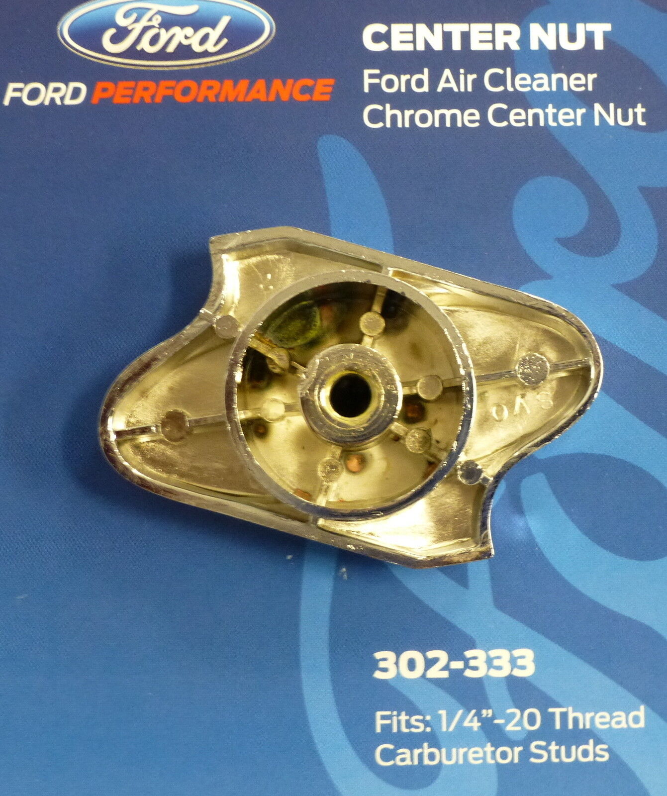 Proform 302-333 Ford Oval Chrome Air Cleaner Center Wing Nut fits 1/4-20 Studs