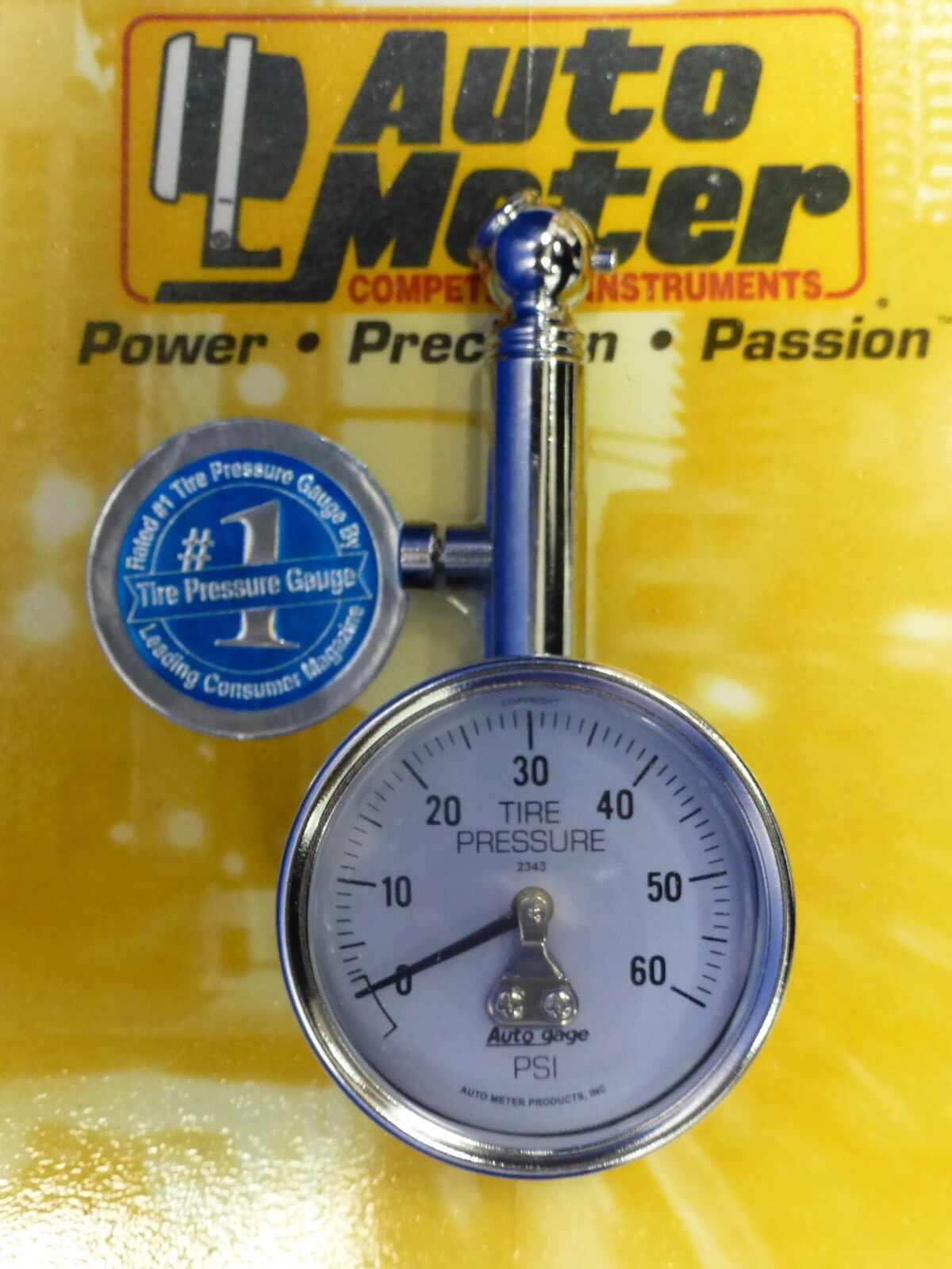 Auto Meter 2343 Tire Pressure Gauge Autogauge with peek Hold 0-60 PSI Autometer