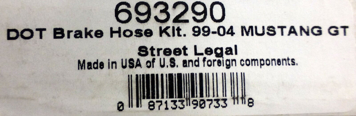 Russell 693290 Stainless Steel Brake Line Hose Kit Mustang 1999-04 w/o traction