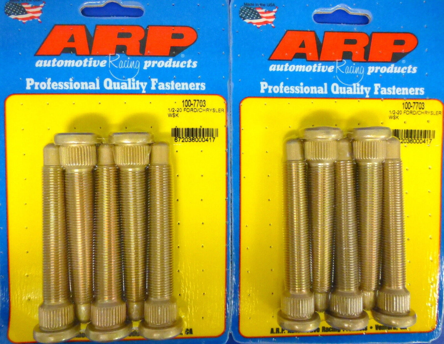 ARP 100-7703 Wheel Studs Ford Disc Mopar Drum 1/2-20 Set of 10 pcs .625" Knurl