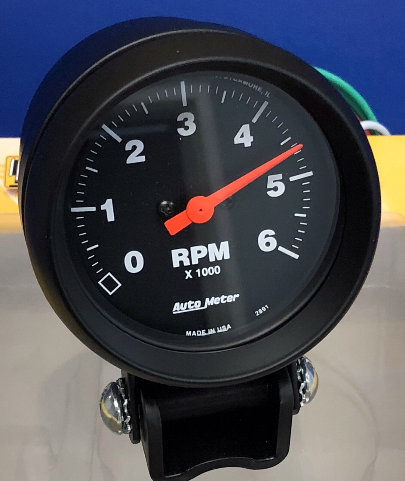 Auto Meter 2891 Z-Series Mini Pedestal 2 5/8" Tachometer Tach   0-6000 RPM