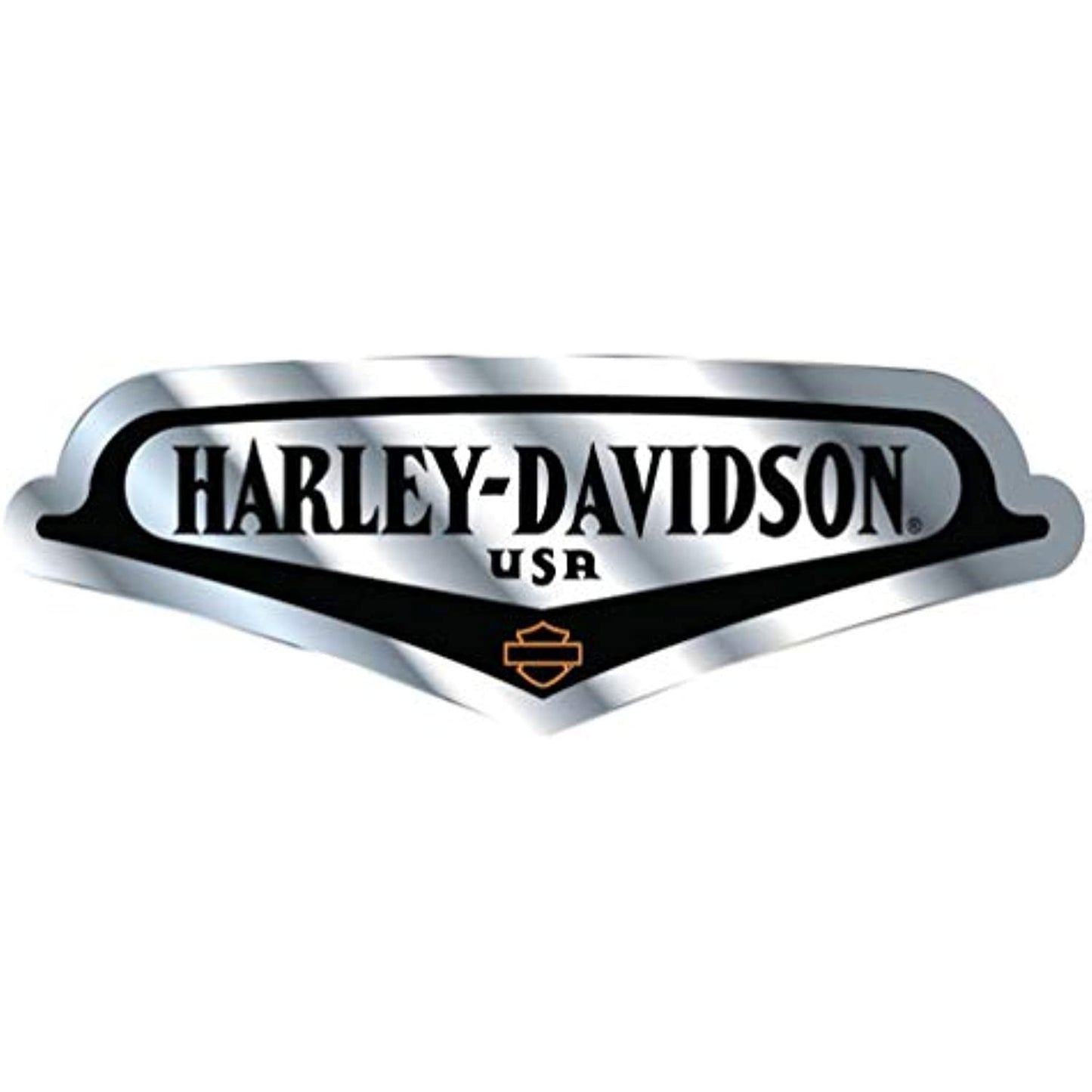 Harley-Davidson Debossed V-Tank Aluminum Decal Silver Black 5.75" x 1.75"