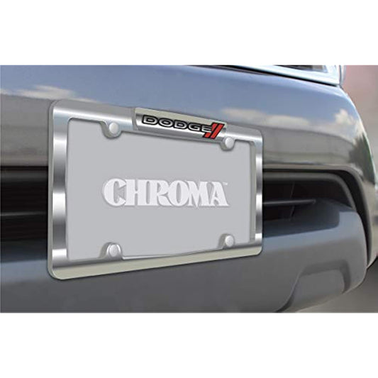 Dodge Chrome Reversible Metal License Plate Frame Challenger Charger Hemi RT