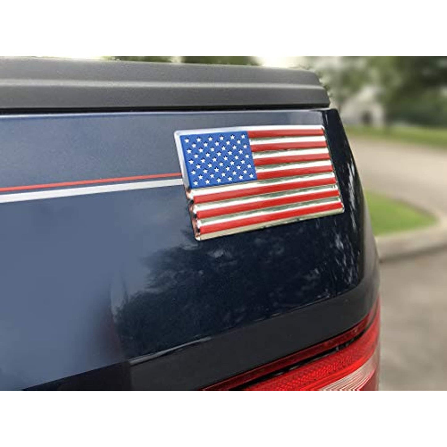 Patriot American Flag Aluminum Bendable Decal Emblem Red White & Blue Stick On