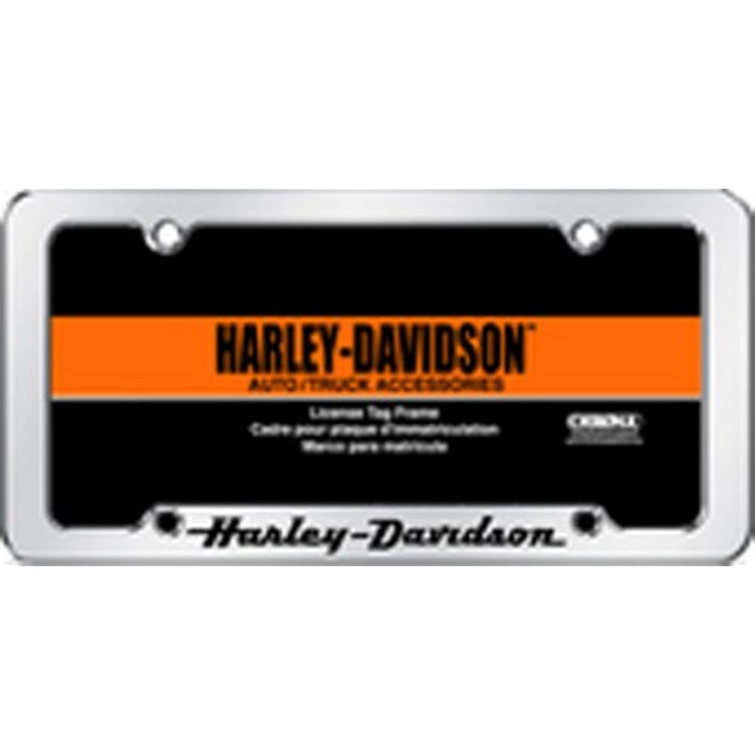 Chrome Eagle License Plate Tag Trim Frame For Harley Motorcycles & Chopper - OCTANE LIGHTING