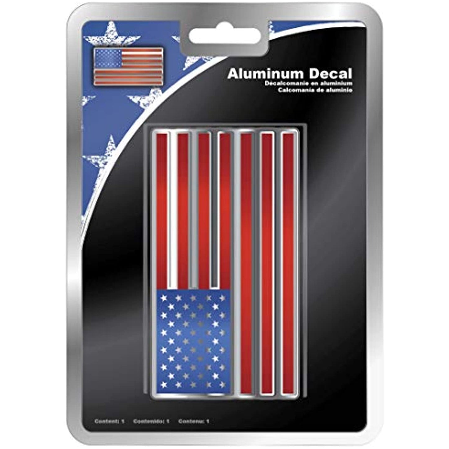 Patriot American Flag Aluminum Bendable Decal Emblem Red White & Blue Stick On