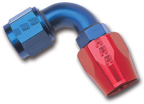 Russell 610170 Full Flow Swivel Hose End Fitting 90 degree AN8 -8 # 8AN Red Blue