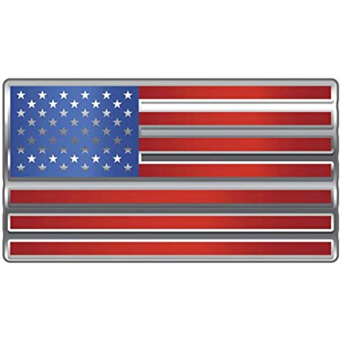 Patriot American Flag Aluminum Bendable Decal Emblem Red White & Blue Stick On