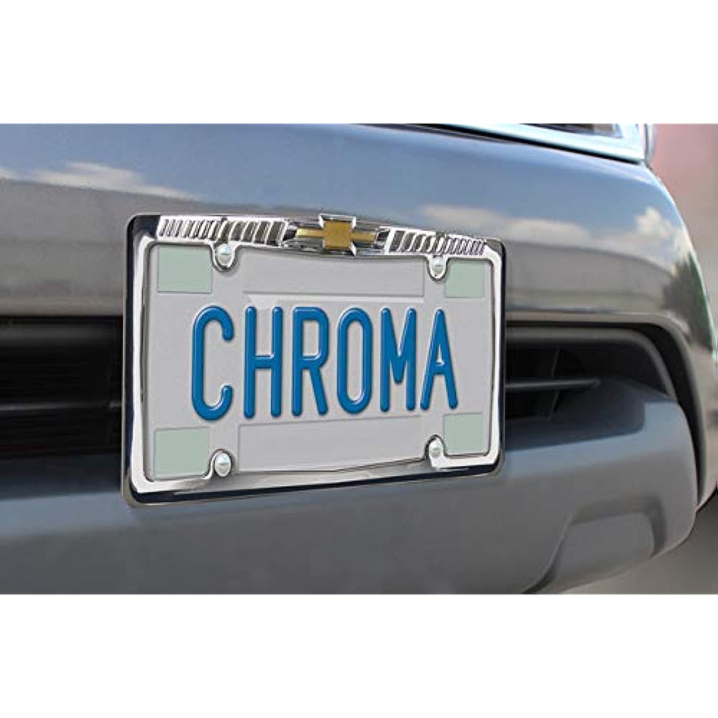 Chevrolet Chevy License Metal Plate Frame Reversible Bowtie Logo Chrome 42568