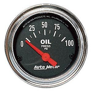 Auto Meter 2522 Traditional Chrome Electric Oil Pressure Gauge 0-100 psi 2 1/16"