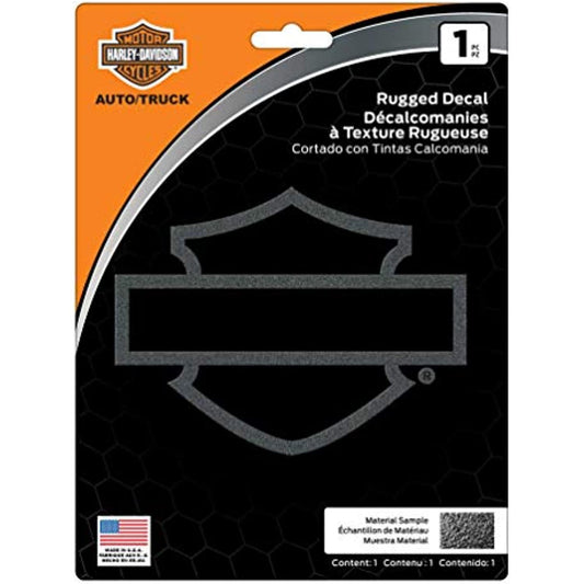 Harley-Davidson Rugged Textured Bar & Shield Logo Decal - Black  4 1/2" x 5 3/4"