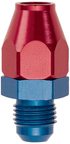 Russell 639210 #6 6AN -6 to 3/8" Hard Line Fitting  Metal Tube Red Blue Aluminum