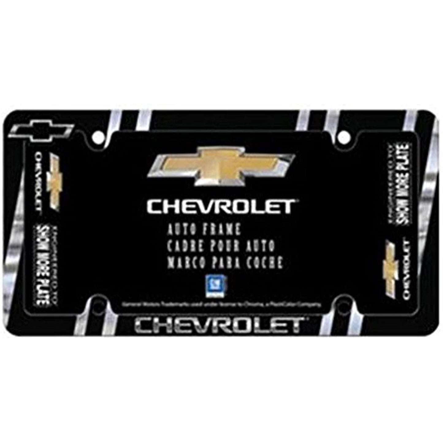 Chevrolet Chevy Bowtie Metal License Plate Frame Black & Chrome 42541 Licensed