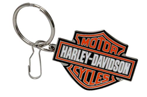 Plasticolor Harley Davidson Orange Bar & Shield  Metal Enamel Key Chain
