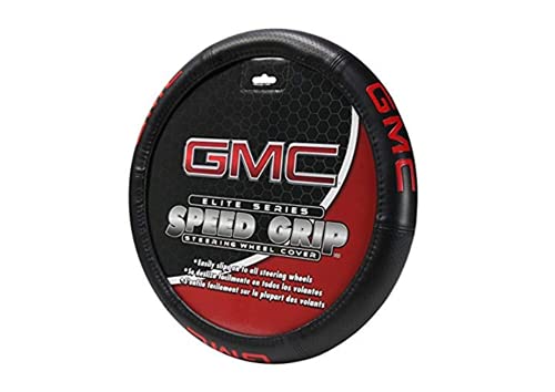 GMC Truck Speed Grip Steering Wheel Cover Synthetic Leather Like Black Red Logo