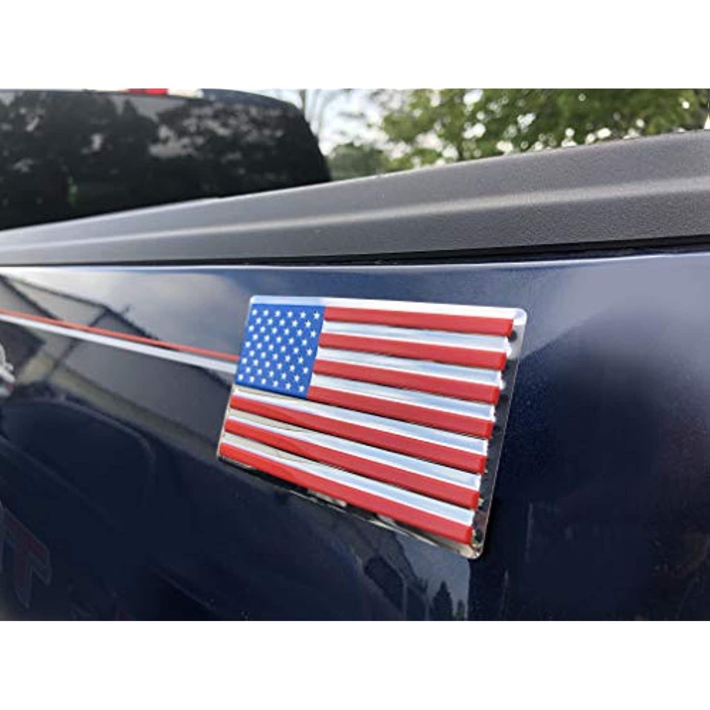 Patriot American Flag Aluminum Bendable Decal Emblem Red White & Blue Stick On