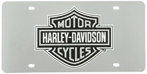 Harley Davidson Acrylic Mirror Finish Gray Bar and Shield Logo License Plate