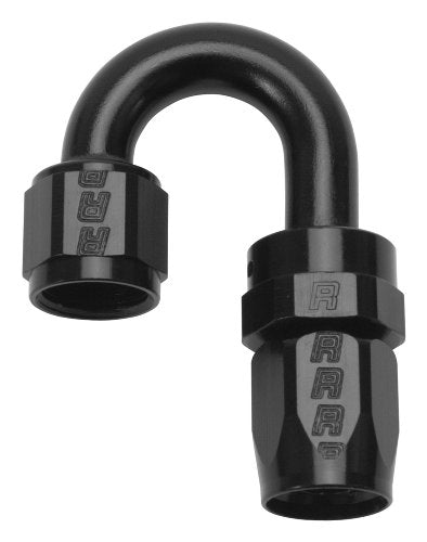 Russell 613505 Full Flow Swivel Hose End Fitting Tight 180 Deg AN6 # 6 6AN Black