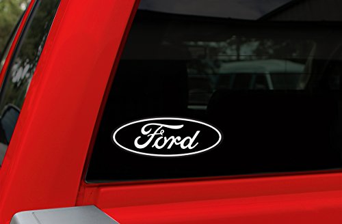 Chroma 3620 Ford Oval White Die Cutz - White Decal Die Cut Sticker 2 pcs 2" x5"