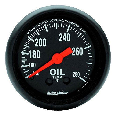 AUTO METER 2609 Z-Series Mechanical Oil Temp Gauge 140-280 Deg 2 1/16" 52mm