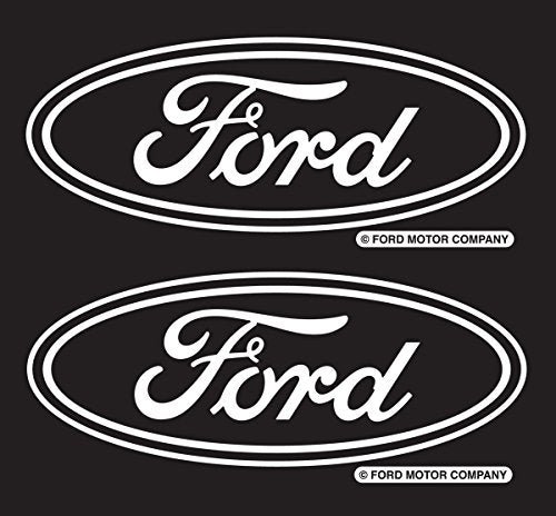 Chroma 3620 Ford Oval White Die Cutz - White Decal Die Cut Sticker 2 pcs 2" x5"