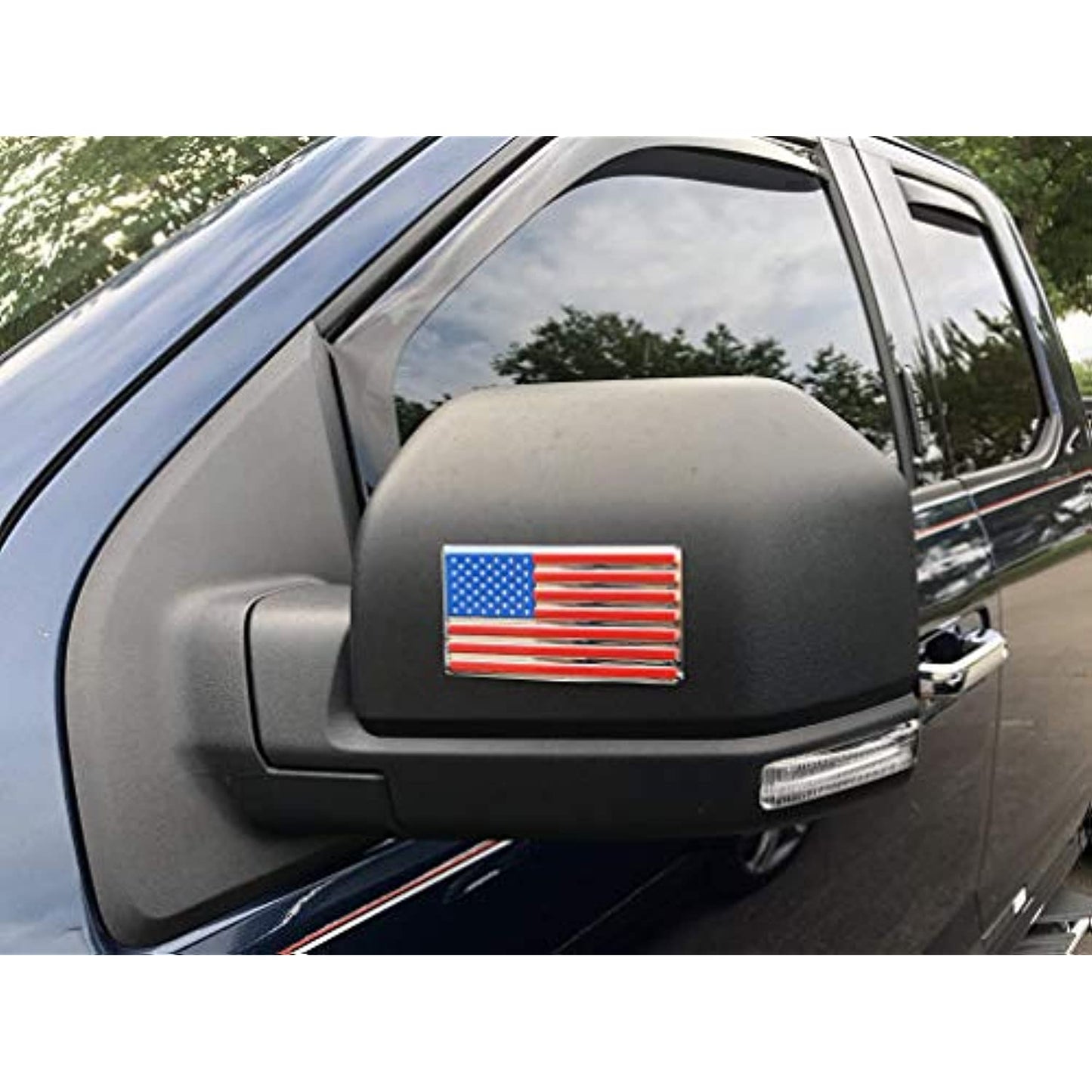 Patriot American Flag Aluminum Bendable Decal Emblem Red White & Blue Stick On