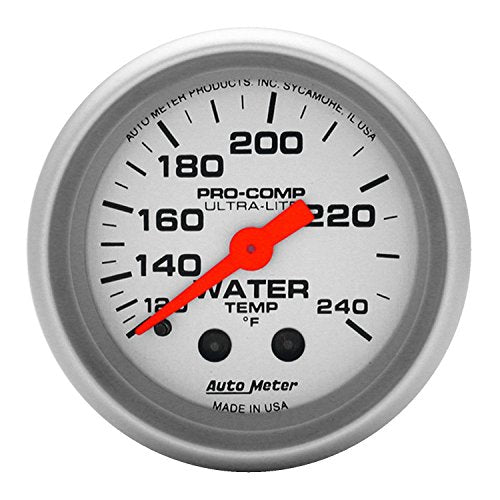 Auto Meter 4333 Ultra-Lite Mechanical Water Temp Gauge 120-250 Deg 2 1/6" 52mm