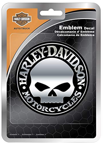 Harley-Davidson Willie G Skull Chrome Injection Molded ABS Plastic Emblem 3 3/4"
