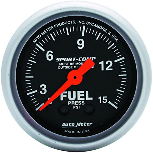 Auto Meter 3311 Sport-Comp Mechanical Fuel Pressure Gauge