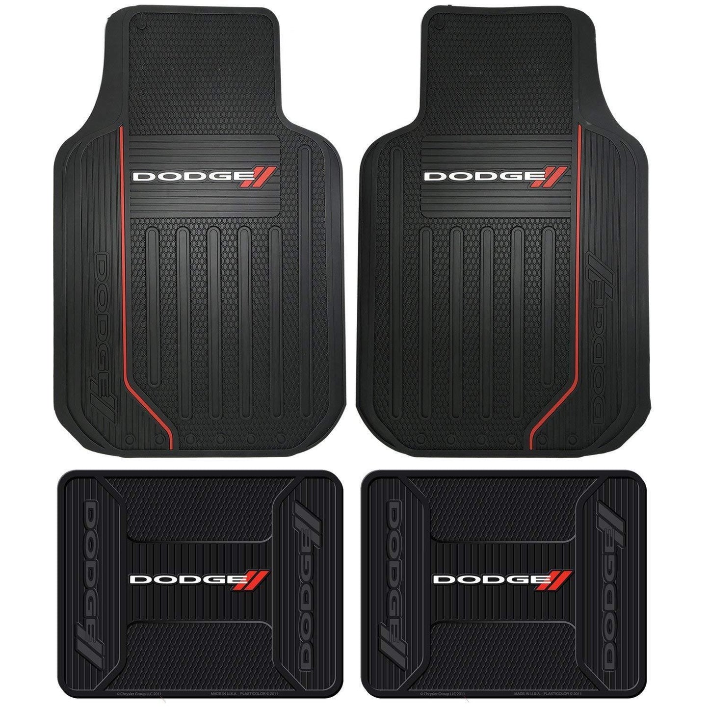 Dodge Front Rear Rubber Floor Mats 4 Pcs Set  Hemi R/T Challenger Charger Elite