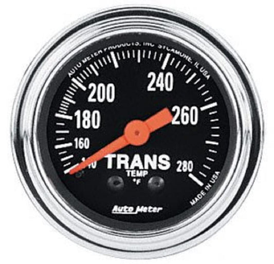 Auto Meter 2451 Traditional Chrome Transmission Temp  2 1/16" Gauge 140-280 F