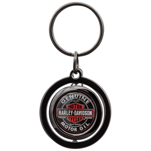 Harley Davidson Vintage Genuine Motor Oil Logo Bar & Shield Spinner Key Chain