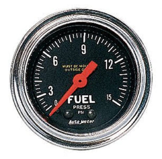 Auto Meter 2411 Traditional Chrome Mechanical Fuel Pressure 2 1/16"