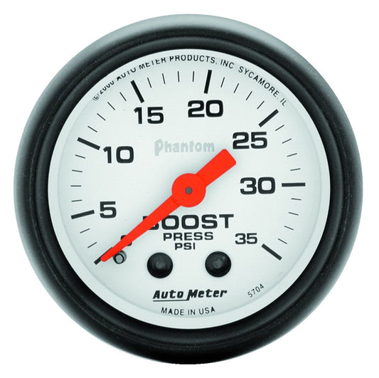 Auto Meter 5704 Phantom Mechanical Boost Gauge 0-30 psi, 2 1/16"