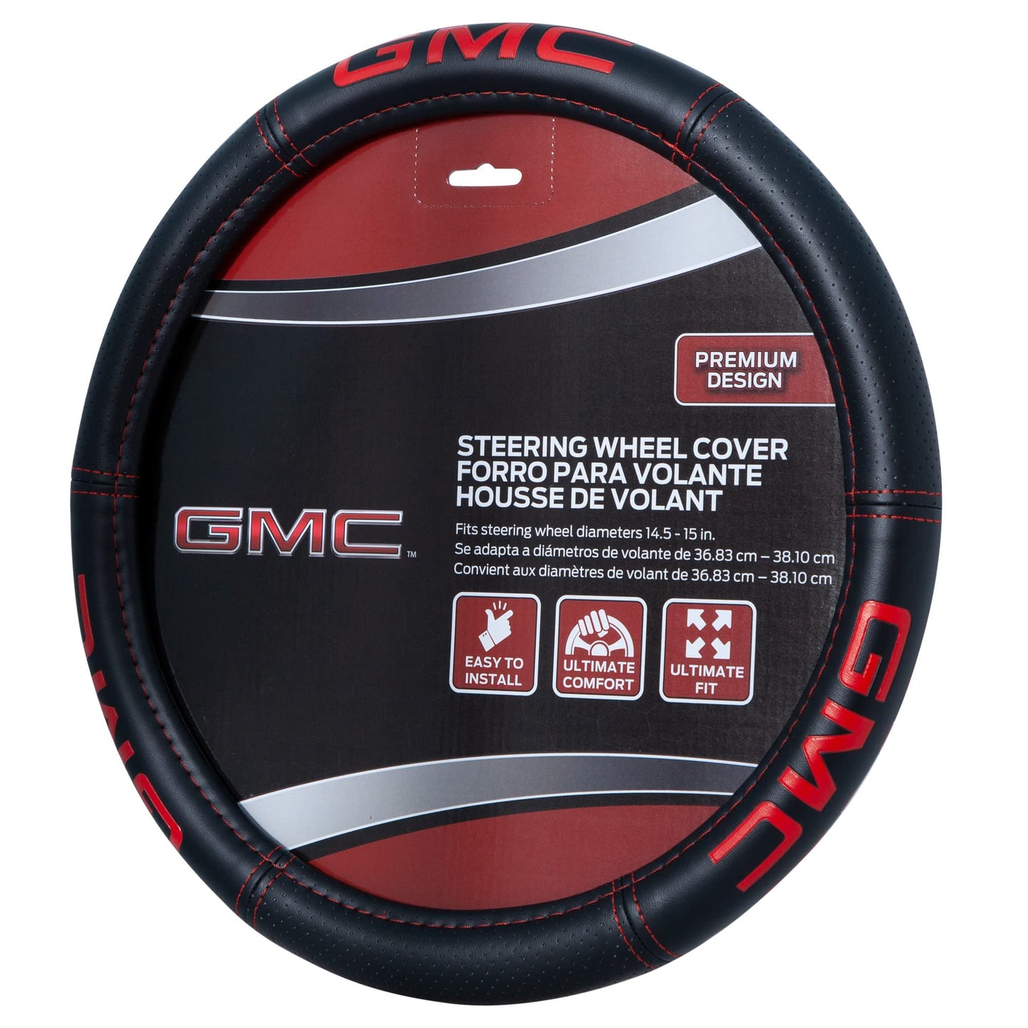 GMC Deluxe Premium Steering Wheel Cover Contrast Stitching Truck SUV