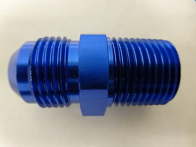 Russell 660500 Straight Male Adapter Fitting AN10 -10 10AN Flare to 1/2 NPT Blue