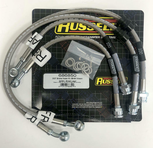 Russell 686850 Stainless Brake Hose Line Kit for Nissan 1984-94 240SX