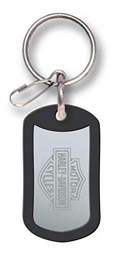 HARLEY-DAVIDSON Bar & Shield Metal Rubber Tag Key Chain P4286