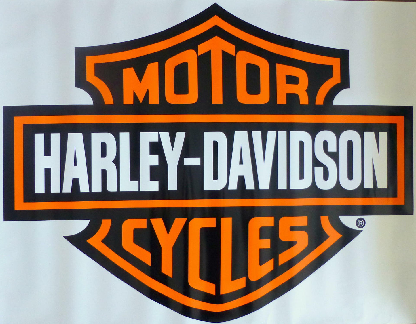 Harley Davidson Orange Bar & Shield Extra Large Trailer Decal Sticker  29" x 37"