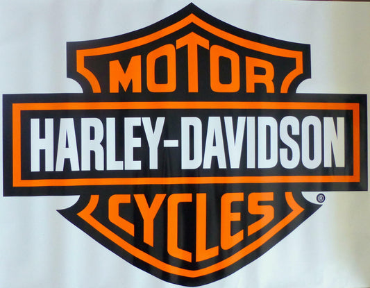 Harley Davidson Orange Bar & Shield Extra Large Trailer Decal Sticker  29" x 37"