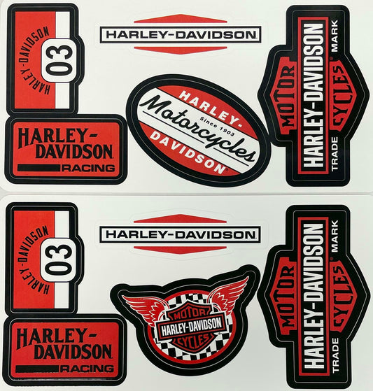 Harley-Davidson 45950, 10 pcs Vintage Race Inspired Designs Decal Kit