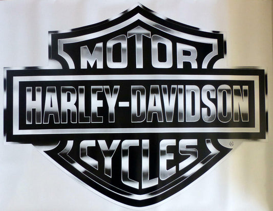 Harley Davidson Silver Bar & Shield Extra Large Trailer Decal Sticker 29" x 37"