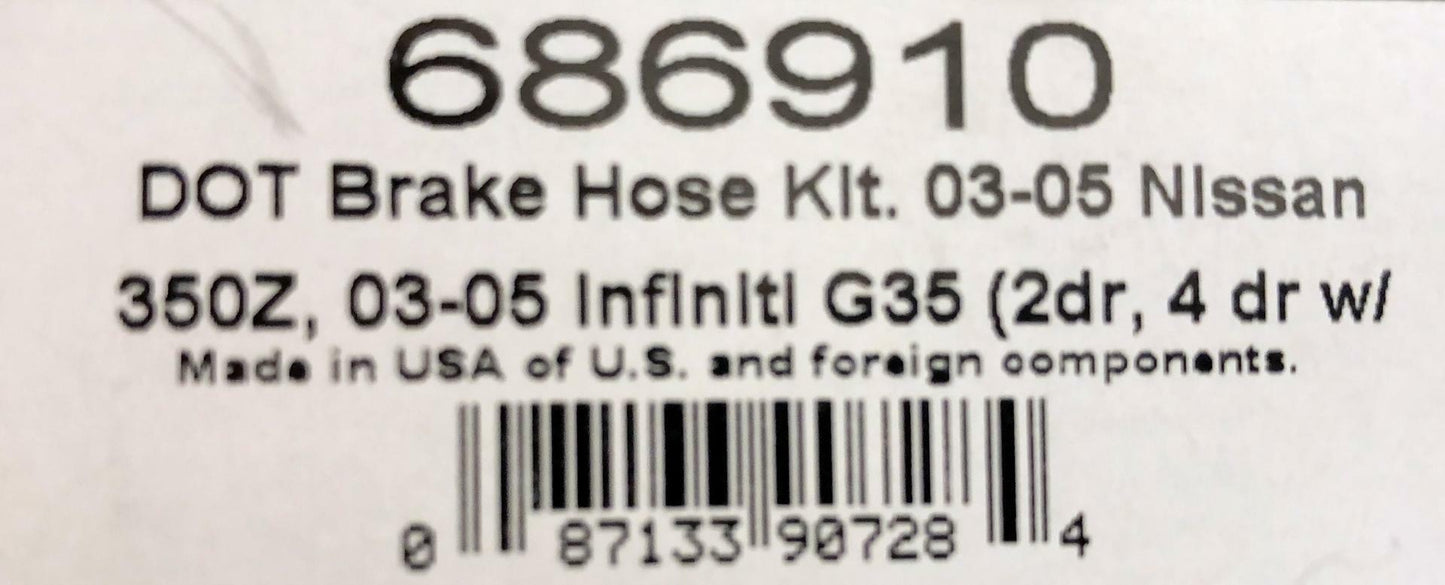 Russell 686910 Stainless Brake Hose Line Kit for Nissan 350 Infinity G35 2003-05